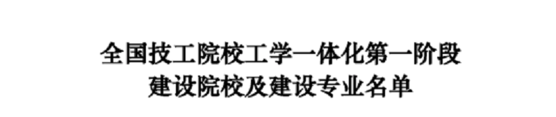 沐鸣娱乐入选为全国技工院校工学一体化第一阶段建设院校